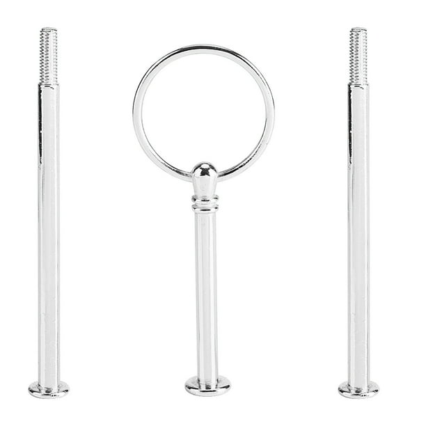 Manija De Soporte para Placa De Pastel, Manija De Soporte De Bandeja para Cupcakes De Aleación De Zinc Manija De Soporte De Bandeja para Cupcakes De Varios Niveles Manija(3-Tiers Round-Silver)