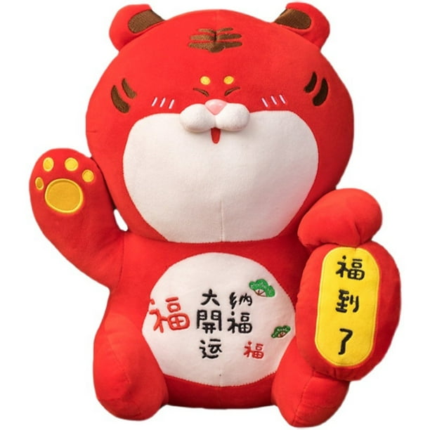 Muñeca de peluche, mascota roja, gato, 20 cm, en algodón y felpa