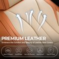 thumbnail image 3 of FLORICH Leather Car Seat Covers, Waterproof Front Seat Covers for Cars, Automotive Seat Protector Fit for Most Car SUV Truck, Brown & Beige, 3 of 7