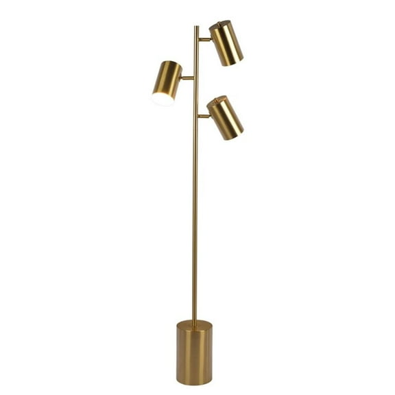 Vonta Modern Triple Spotlight Gold Metal Floor Lamp