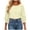 Beige, variant on Puff 3/4 Sleeve Blouses for Women Trendy Smocked Cuff Ruffle T-Shirts Loose Fit Crewneck Ladies Tops Office Dressy Casual Blouse