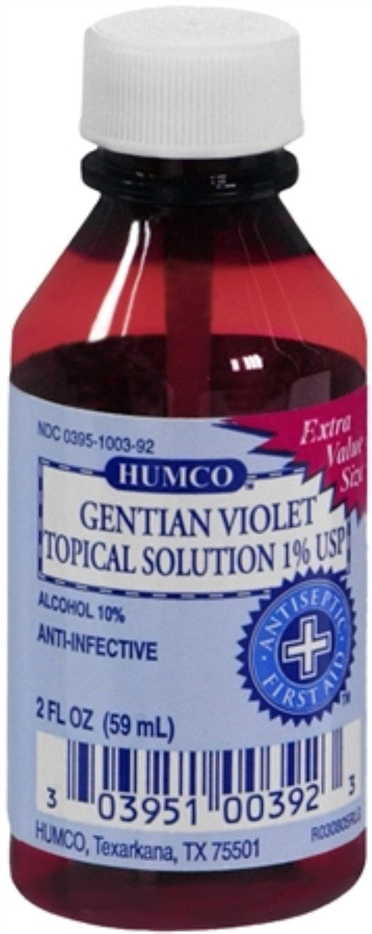 Humco Gentian Violet Topical Solution 1% USP 2 oz (Pack of 6)