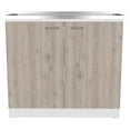 thumbnail image 2 of Undermount Kitchen Sink, Napoles Utility Sink with Cabinet One Shelf, Double Door Cabinet -Smokey Oak / Light Gray, Multicolor Stainless Steel Kitchen Sink,Particle Board Farmhouse Kitchen Sink, 2 of 9