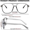 thumbnail image 2 of FEISEDY Blue Light Blocking Glasses Fake Nerd Clear Square Computer Lightweight Aviator Glasses Frame Oversized B3046, 2 of 5