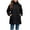 Black Coat for Women, variant on Women’s Hooded Mid Length Jacket Pouch Pocket Design Water Resistant for Weekend Trips Casual Errands Spring Autumn Black S