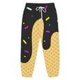 thumbnail image 2 of Melting Ice Cream Sweatpants For Girls Boys Pants Drawstring Elastic Waistband Sweatpants Ice Cream Cone Pattern Funny Jogging Baseball Style Sports Pants Black 12-13 Years, 2 of 5