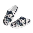 thumbnail image 2 of Fotbe Floral Flowers Blue Pattern Women's Fuzzy Curly Fur Memory Foam Loafer Slippers Indoor Outdoor Slippers Winter Home Shoes-44/45, 2 of 7