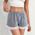 thumbnail image 5 of Sageysalite Athletic Shorts for Women Elastic High Waisted Ruffle Lace Hem Loose Fit Soft Sweet Summer Shorts, 5 of 6