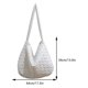 thumbnail image 4 of Bolso informal para mujer, Bolso de mano acolchado liso con hombro acolchado (blanco), 4 of 8