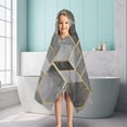 thumbnail image 6 of Gray Gold Hexagon Marble Pattern Hooded Bath Towel，50"x30" for Ages 3 To 12 Kids, Quick Dry Lightweight Soft Microfiber Hood Beach Towel Cover Up for Kids, 6 of 7