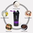 thumbnail image 4 of XTKS Botella Coctelera - Taza Coctelera de Proteínas con Compartimentos de Almacenamiento - Botellas de Batido de Entrenamiento a Prueba de Fugas con Mezclador para una Mezcla Suave - 500ML/16oz (PÚRP, 4 of 5