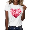 thumbnail image 2 of Valentines Shirt for Women, Heart T Shirts Women, Short Sleeve Tops Trendy Women's Round Neck Print Casual Short Sleeved Tops Crew Neck Blouse Shirt, 2 of 4