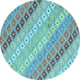 thumbnail image 1 of Ahgly Company Indoor Round Southwestern Light Blue Country Area Rugs, 7' Round, 1 of 4