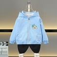 thumbnail image 4 of CYRBOKO Boys' Jeckets, 2025 Long Sleeve Lightweight Zip up Hooded Outerwear Blue Size 9-10 T, 4 of 5