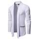 thumbnail image 2 of Cárdigan liso con bolsillo para hombre, suéter informal de poliéster, chaqueta ajustada Pompotops oipoqjl21547, 2 of 8