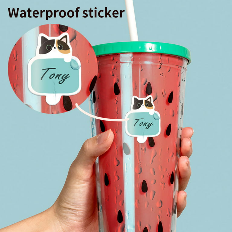 TIERPOP 5 Sheets Colorful Name Labels for Kids School Supplies Waterproof  Cute Name Stickers for Travel Water Bottles Lunch Box 