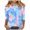 Blue A, variant on Womens 3/4 Sleeve Shirts Casual Tunic Tops Graphic Crewneck Summer Loose Fitting Workout Tee Shirts Multicolor M