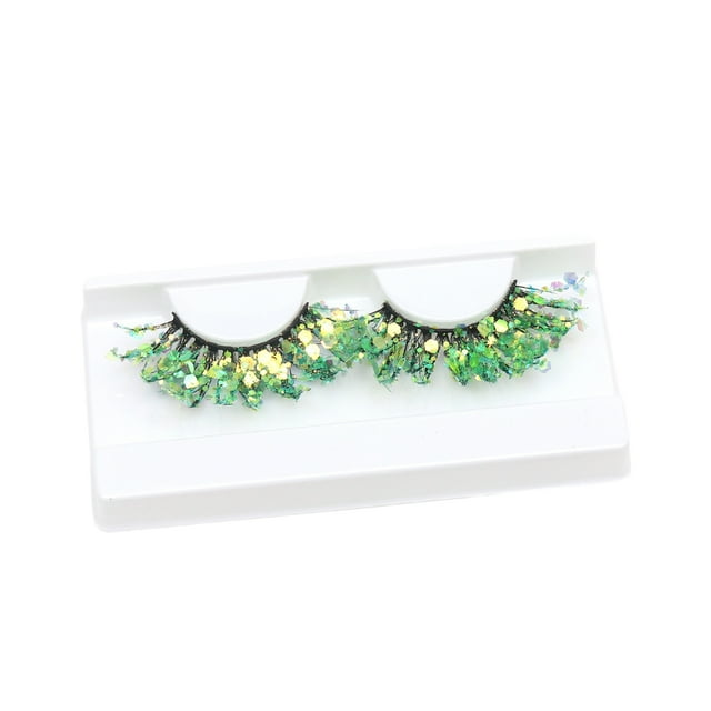 Decodeary 2 Pcs Style de Vacances avec Cils Pailletés avec Paillettes Professionnel Q-06