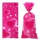 thumbnail image 4 of Xiao Hua 150 bolsas de celofán con cierres giratorios para dulces, galletas, repostería, pasteles, bodas, cumpleaños (rosa oscuro), 4 of 4