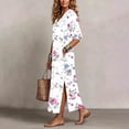 thumbnail image 5 of Guieoi Womens Dresses Plus Size Collared 3/4-Sleeve Side-Slit Floral Print Dress with Pockets Pink XXXXXL, 5 of 7
