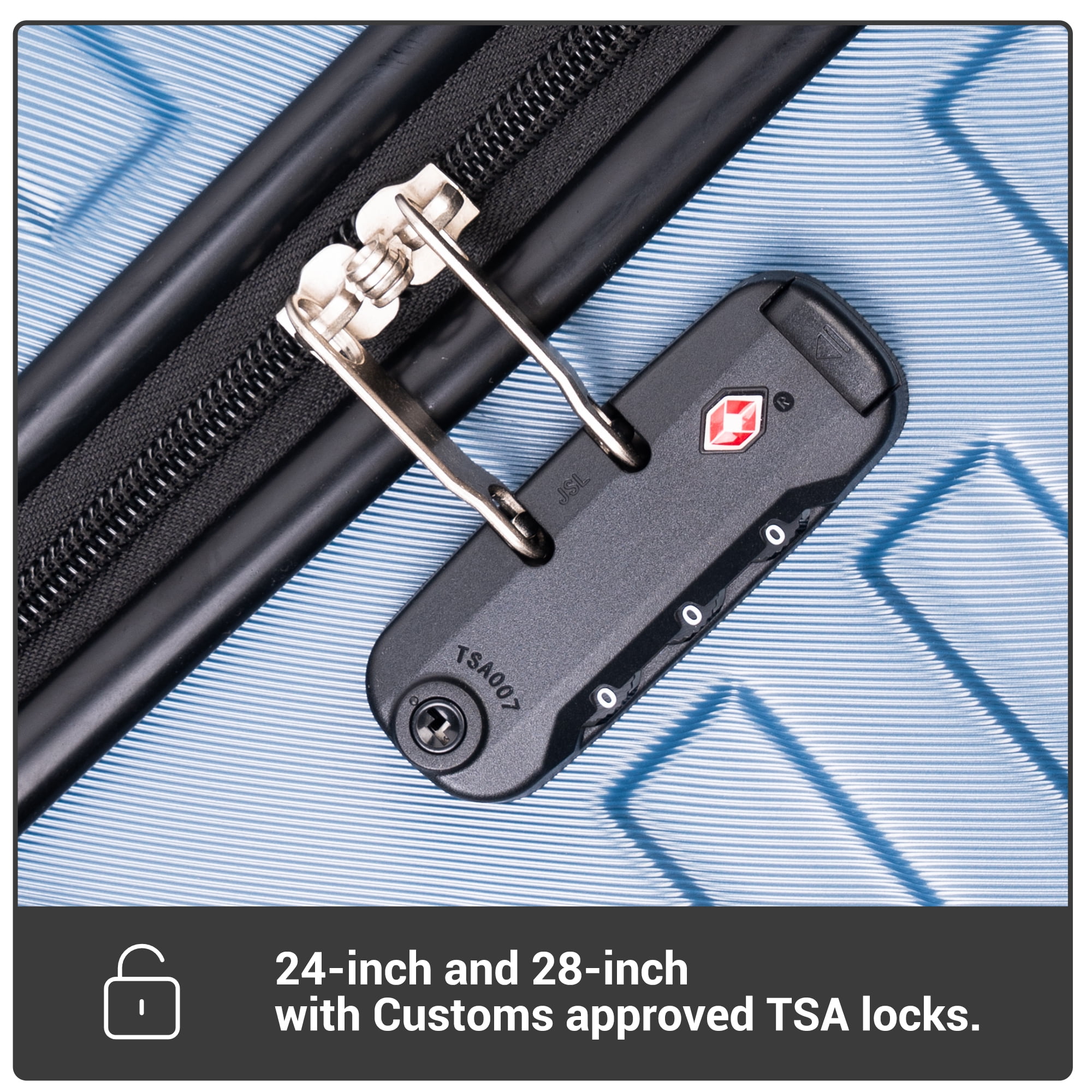 Travelhouse 6 Piece Hardshell Luggage Set Lightweight Suitcase with TSA Lock and Spinner Wheels with Backpack, Duffel Bag ,Packing Cubes,Blue