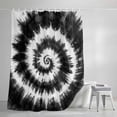 thumbnail image 3 of Shower Curtains for Bathroom, Black Gray Ombre Waterproof Fabric Shower Curtain, Retro Abstract Tie-dye Tribal Boho Decorative Bathroom Curtain for Bathtub, 66"x72", No Hooks Included, 3 of 9
