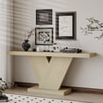 thumbnail image 3 of GZXS Modern Farmhouse Console Table with Sculptural X-Leg Design, 66" Long Narrow Entryway Sofa Table for Hallway, Living Room, Walnut Finish, 3 of 7