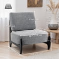 thumbnail image 3 of HOMCOM Accent Chair, Bedroom Chair with Wide Seat, Wood Frame, Grey, 3 of 10