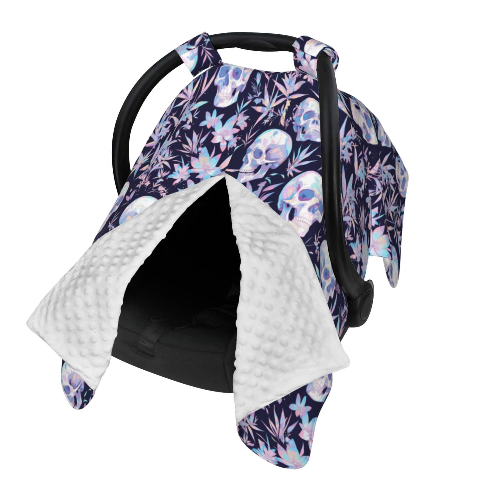 Naloa Skull flower crystal Baby Car Seat Cover, Breathable Baby Carrier Cover, Multiuse Baby Carrier Cover & Nursing Breastfeeding Cover