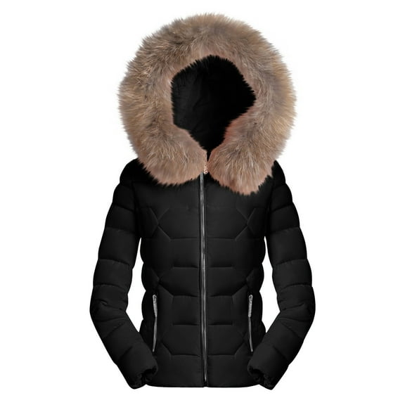 Weikingp Hoodies for Women,Autumn Winter Slim Casual Solid Hooded Long Sleeve Pockets Warm Jacket Tops Zipper Coat Fleece Jacket Women Jackets for Women Black L