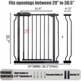 thumbnail image 2 of Puerta de paso para bebés y perros de 86-98 centímetros, cierre automático, puerta de seguridad para interiores montada en tensión para escaleras y puertas, metal negro, 76 centímetros de alto, 2 of 5