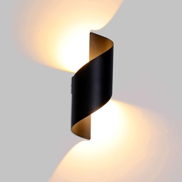 Aplique LED de pared para exterior de 10 W, IP66, resistente al agua, moderno aplique de pared de aluminio para exteriores, iluminación exterior para patio, jardín, terraza, cerca de la pared, patio,