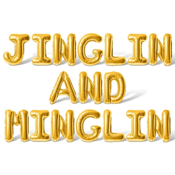 Letter Balloons - JINGLIN AND MINGLIN 16" Inch Alphabet Letters Foil Mylar Balloon Christmas Party Banner (Gold)