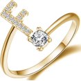 thumbnail image 1 of GHSDFBB Initial Letter Ring for Women Girls Gold Stackable Alphabet Rings with Initial Adjustable Crystal Inlaid Initial Rings Bridesmaid Gift, 1 of 6