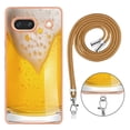 thumbnail image 5 of for Google Pixel 7a Crossbody Strap Phone Case, Anti-Fall Pattern Clear Design Transparent Soft & Flexible TPU Drop and Shockproof Protective Cover with Adjustable Nylon Neck Strap, Draft Beer, 5 of 7