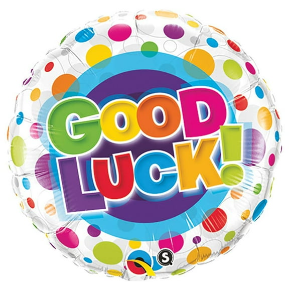 LOONBALLOON Sentiments Balloons, 18″ GOOD LUCK COLORFUL DOTS