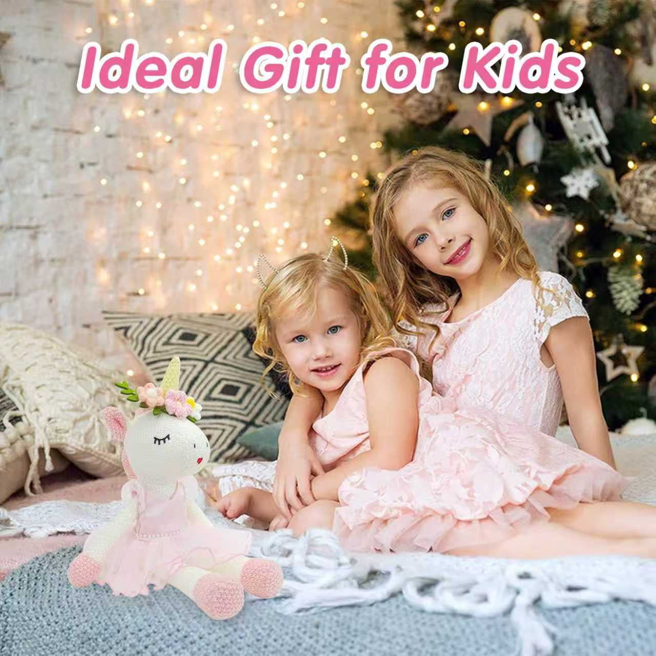 LINXUXIE Unicorns Stuffed Animal Doll Toys, Plush Doll with Cloth, Shoe, Bag, Ballet Dress Up Doll for Girl, Birthday Gifts for 1-3 3-5 5-8 Year Old