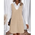 thumbnail image 3 of Zeagoo Fall Dresses for Women 2025 Sleeveless Leopard Vest Dresses with Pockets V Neck Knit Sweater Vest Dress Business Casual Pullover Sweater, 3 of 6
