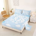 thumbnail image 2 of Feelyou Love Heart Letter W Bed Sheets for Boys Girls, Cloud Rainbow King Sheets, Blue, 4-Piece, 2 of 5