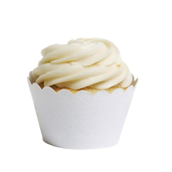 Dress My Cupcake Standard Reusable Glitter Cupcake Wrappers Set of 50 (White)