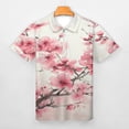 thumbnail image 3 of Cherry Blossom Pink (2) Men Zipper T-shirt Summer Casual Short Sleeve T-shirt Top, 3 of 7
