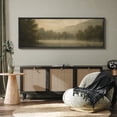 thumbnail image 4 of Large Framed Canvas Wall Art Vintage Forest Lake Mountain Landscape Print for Living Room Decoration - 60"x20" Black Framed, 4 of 8