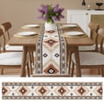 thumbnail image 6 of Orange Beige Boho Short Table Runner 36 Inches Long,Vintage Ethnic Tribal Southwestern Cotton Linen Table Runners Dresser Scarves,Fabric Tabletop Scarf Furniture Cover for Home Dinner Party 13"x36", 6 of 9