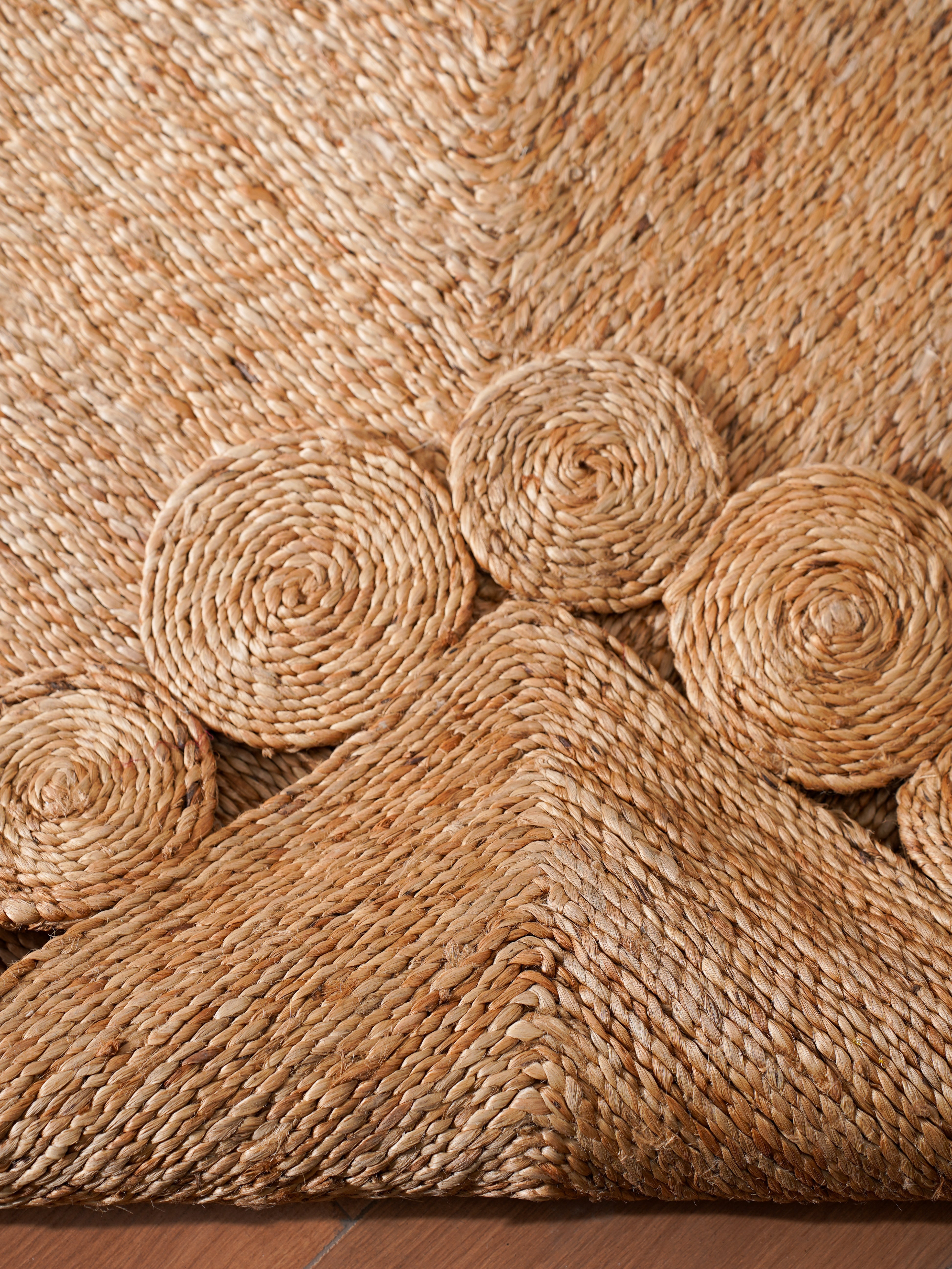 Rugsotic Carpets Hand Woven Jute 5'x8' Area Rug Oriental Beige J00001
