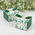 thumbnail image 4 of Efavormart 25 Pack Green Monstera Leaf Print Party Favor Gift Boxes with Satin Ribbon Bow, Thank You Cardstock Paper Candy Boxes - 2.5"x2.5"x2", 4 of 5