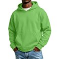 thumbnail image 2 of Trgacdwlo Fleece Hoodies for Men Fall Winter Fuzzy Hooded Sweatshirts for Men Solid Color Long Sleeve Flannel Mens Pullover with Pocket Green XXXL, 2 of 5
