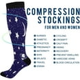 thumbnail image 4 of 1 Pairs Space Galaxy Compression Socks for Women Men Knee High Stocking for Running, Athletic, Medical Gift, 4 of 7