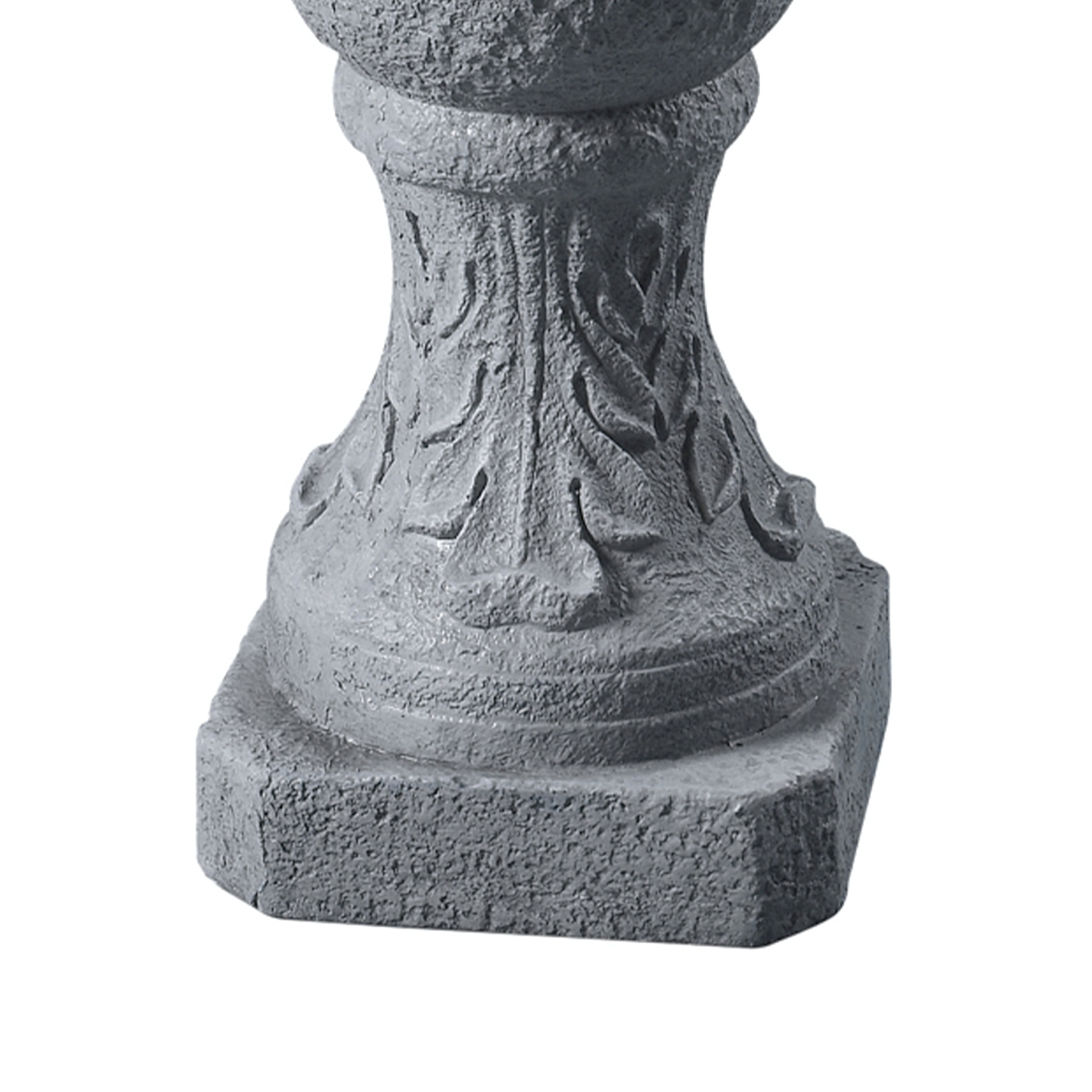 Teamson Home 2-Tier Pedestal Outdoor Water Fountain, Shallow Basin with Adjustable Flow & Electric Pump, Gray