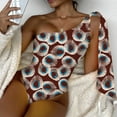 thumbnail image 4 of Aayomet Maillot de Bain une Pièce Résistant au Chlore Col Carré, Café S, 4 of 4