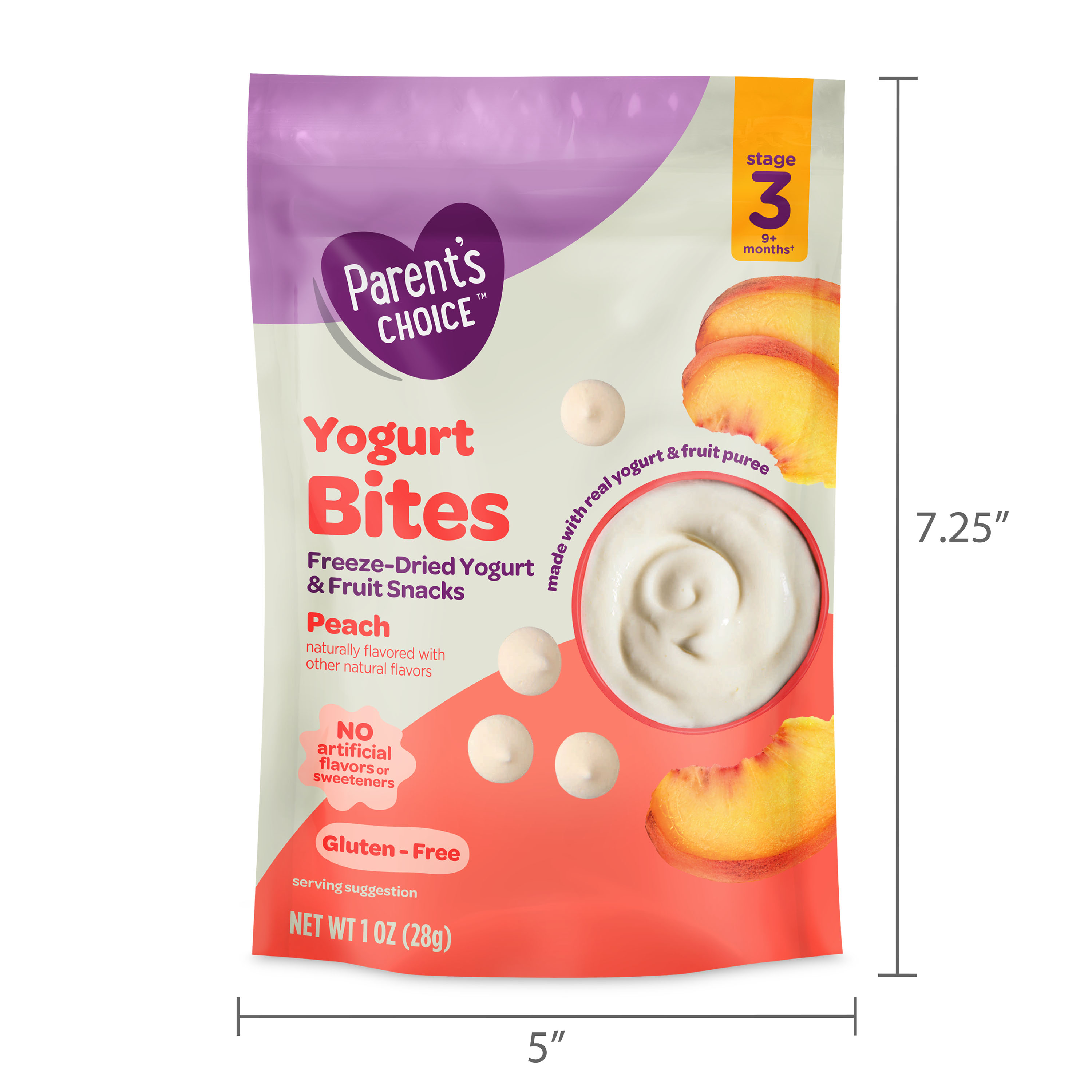 Snack de Yogurt para Niños Pequeños Etapa 3 de Parent's Choice, Durazno, Bolsa de 1 oz 7